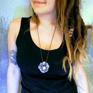 Handmade Clay Moon Catcher Necklace